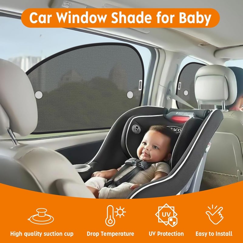 COOCTECH 2025 New Upgrade Car Window Shades for Side Window 25"X15"(2 Pack),Car Window Shade for Baby Suction Cup,Sun Shade Side Window Can Blocks 99.98% UVR - Image 4